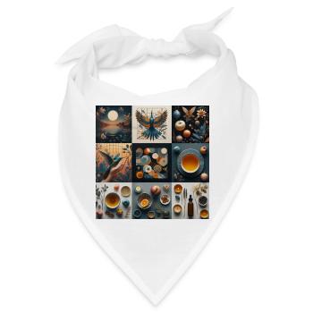 Collage, Natur und Leben - Bandana - Weiß - Vorne
