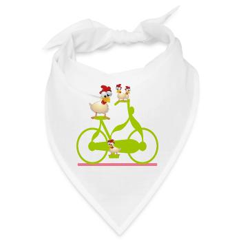 HÜHNERSTALL HÜHNER - FAHRRAD - Bandana - Weiß - Vorne