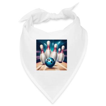 Bowling, Bowlingbahn, Bowling - Bandana - Weiß - Vorne