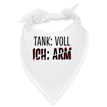 Auto Lustige Sprüche Tanken Tankstelle Zapfsäule - Bandana - Weiß - Vorne