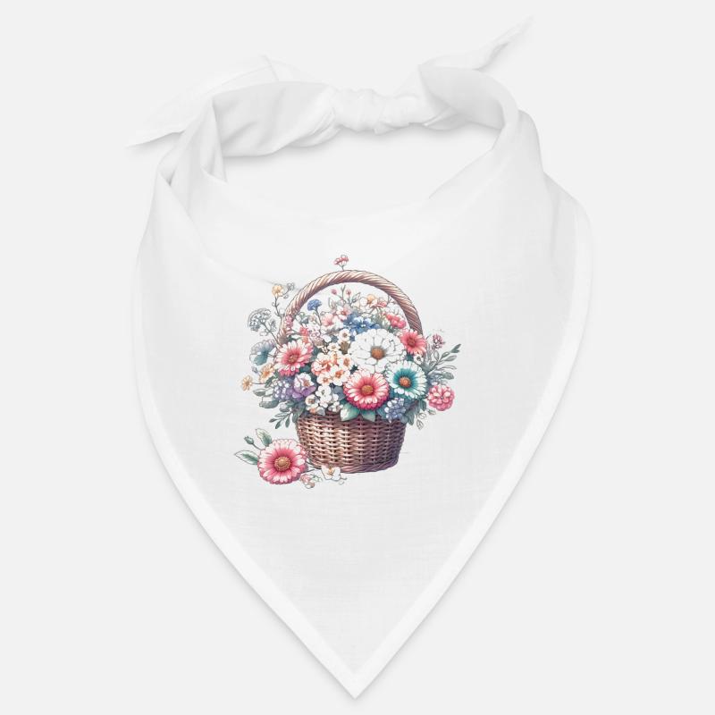 Panier somptueusement rempli de fleurs pastel Bandana