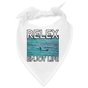Relax am Meer – Lebensfreude - Bandana - Weiß - Vorne