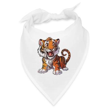 Fröhlicher Tiger Zeichentrick Tierliebhaber - Bandana - Weiß - Vorne