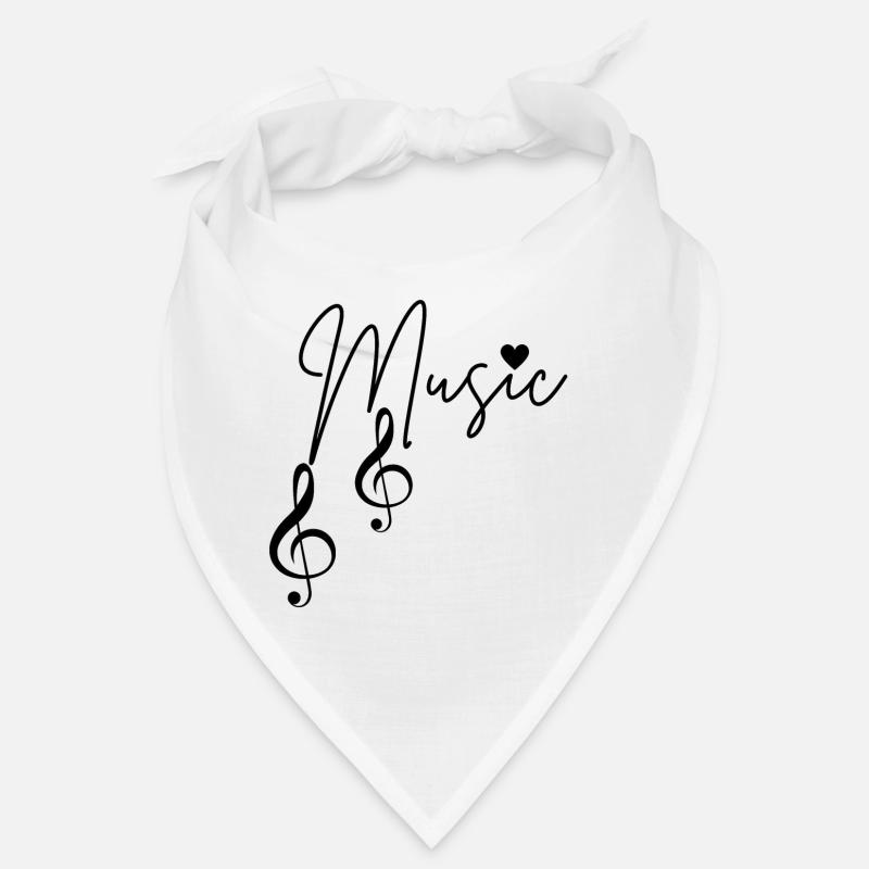 Musical Notes - Bandana - white