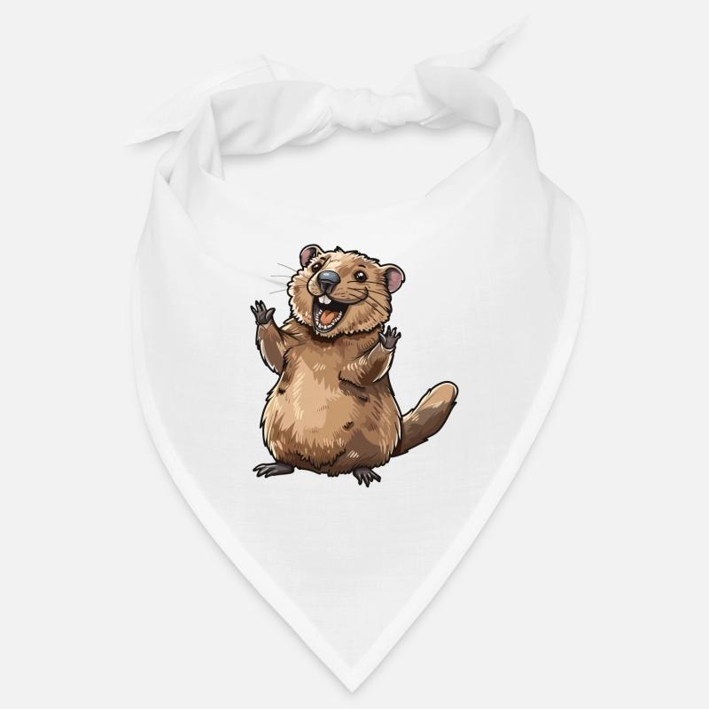 Happy Dancing Beaver Picture Bandana