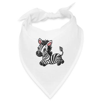 Niedlicher Zebra-Sticker im Comic-Stil, isoliert - Bandana - Weiß - Vorne