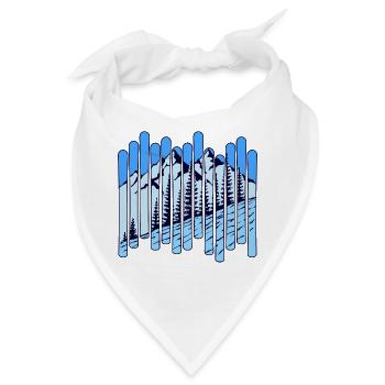 Schnee Winter Skifahrer Wintersport Berg Eis Frost - Bandana - Weiß - Vorne