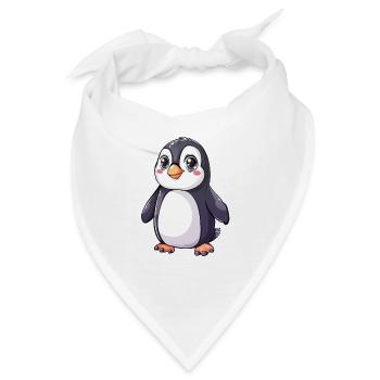 Süßer Pinguin Mit Großen Augen Für Tierfreunde - Bandana - Weiß - Vorne