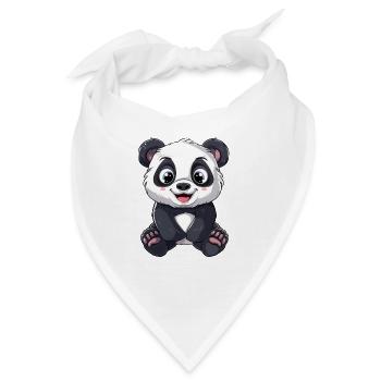 Niedlicher Panda Mit Großen Augen - Bandana - Weiß - Vorne