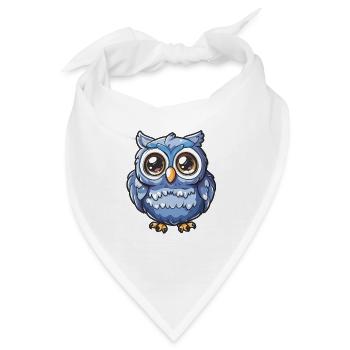 Niedliche Eulenfigur Mit Großen Augen - Bandana - Weiß - Vorne