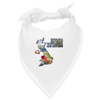 Aquarell Karte United Kingdom - Bandana - Weiß - Vorne