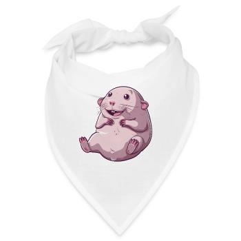 Nackter Maulwurf - Bandana - Weiß - Vorne