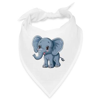 Niedlicher Elefant Für Kinderzimmer Wand - Bandana - Weiß - Vorne
