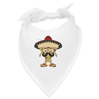 Mexikanische Pizza - Bandana - Weiß - Vorne