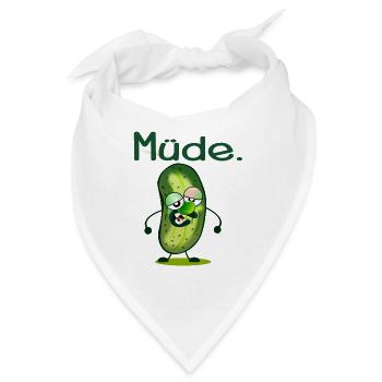 MÜDE SEIN - MÜDIGKEIT - GURKE - Bandana - Weiß - Vorne