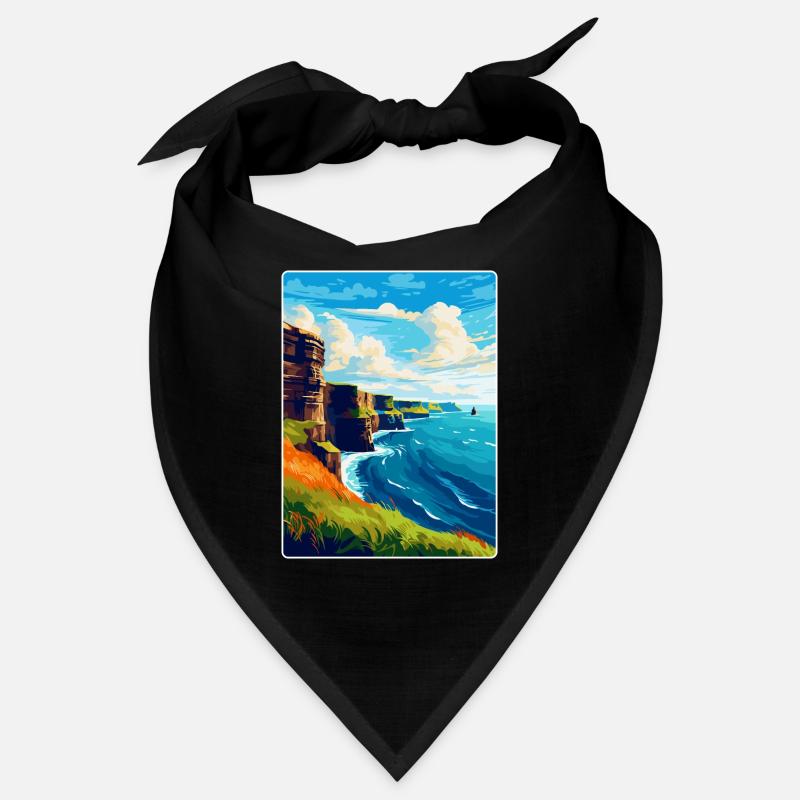 Falaises de Moher Irlande Royaume-Uni Affiche de voyage vintage Bandana