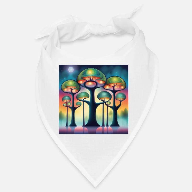 Hundertwasser Bäume - Bandana - Weiß