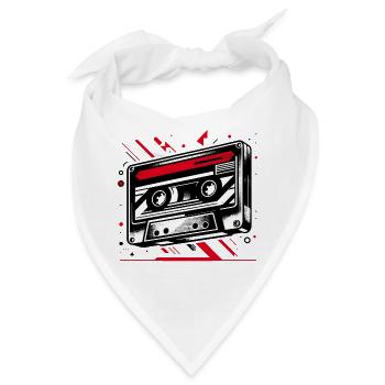 Musik Kassette im Retro-Stil 80er und 90er Stil - Bandana - Weiß - Vorne