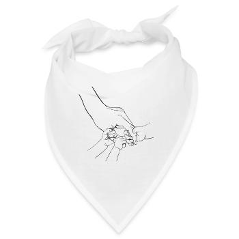 Papa-Kind, das Hände zusammenzieht, sammelte - Bandana - Weiß - Vorne