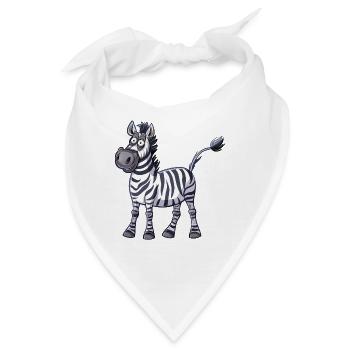 Lustiges Zebra Mit Einem Breiten Grinsen - Bandana - Weiß - Vorne