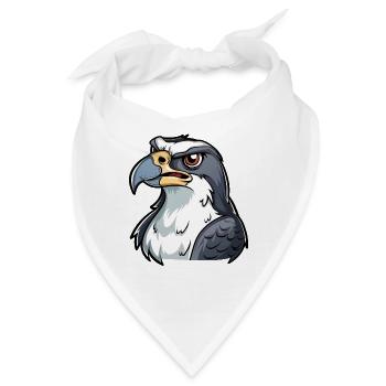 Stolzer Adler Mit Charakterstarkem Blick - Bandana - Weiß - Vorne