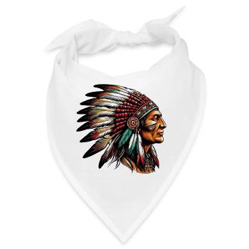 Amerikanischer Indianer Amerikanische Rote Haut - Bandana - Weiß - Vorne