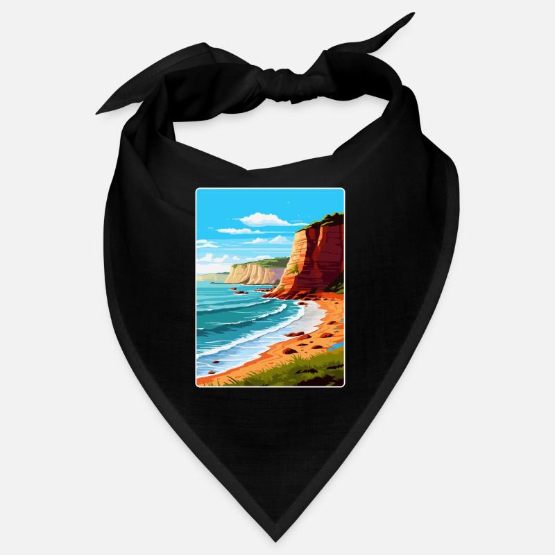Affiche de voyage vintage Torquay Cliffs Angleterre Royaume-Uni Bandana