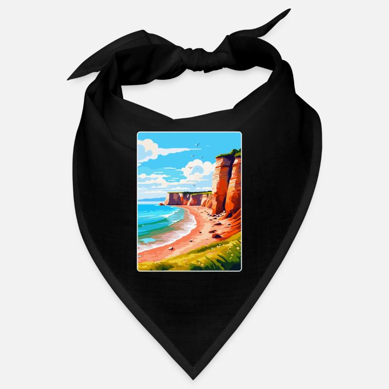 Affiche de voyage vintage Torquay Cliffs Angleterre Royaume-Uni Bandana