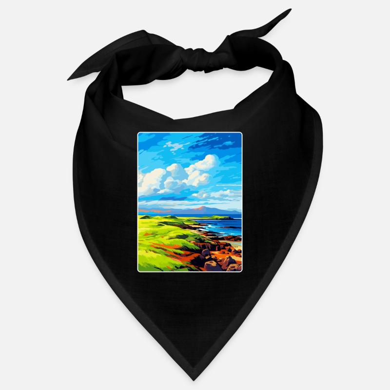Île de Muck Écosse Royaume-Uni Affiche de voyage souvenir Bandana