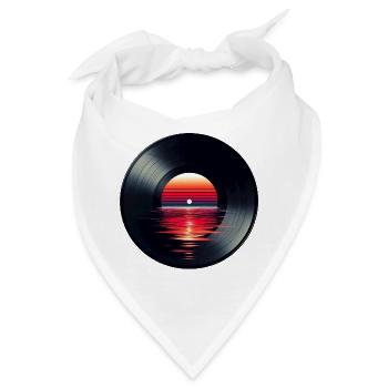 Vinyl LP Musikschallplatte, Retro Sonnenuntergang - Bandana - Weiß - Vorne
