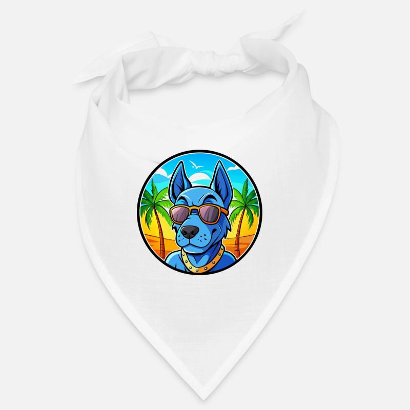 Blaue thailändische Ridgeback Hunderasse Cartoon Sonnenbrille Bandana