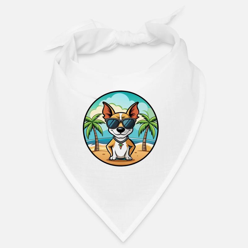 Decker Rat Terrier Lunettes de soleil de dessin animé de race de chien Bandana