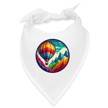 Bunter Heißluftballon in den Bergen - Bandana - Weiß - Vorne