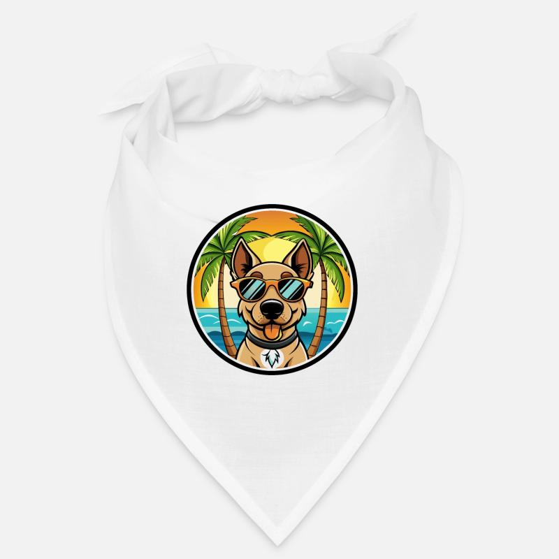 Deutscher Jagdterrier Hunderasse Cartoon Beach Bandana