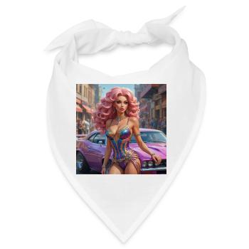 Glamour Showgirl Retro Auto - Bandana - Weiß - Vorne