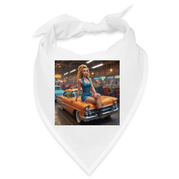 Pinup Car Diner - Bandana - Weiß - Vorne