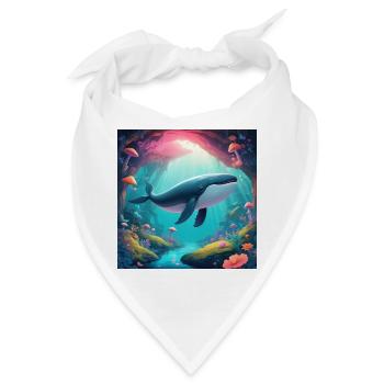 Fliegender Wal - Bandana - Weiß - Vorne