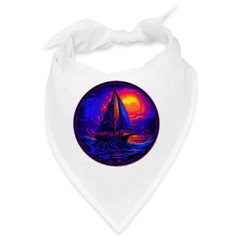 Neonsegler am Abendrot - Bandana - Weiß - Vorne