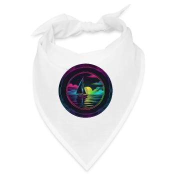 Neonsegler am Abendrot - Bandana - Weiß - Vorne
