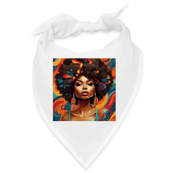 Afro Frisur Floral Explosion - Bandana - Weiß - Vorne