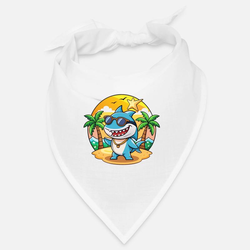 Lunettes de soleil de plage d’été de dessin animé drôle de requin Bandana