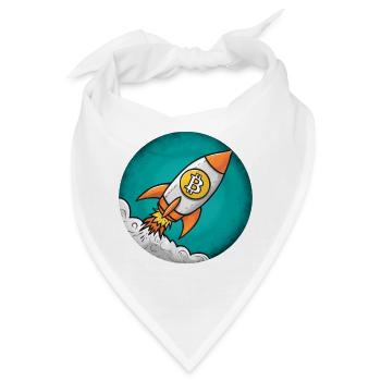 Krypto-Rakete: Bitcoin zum Mond! - Bandana - Weiß - Vorne