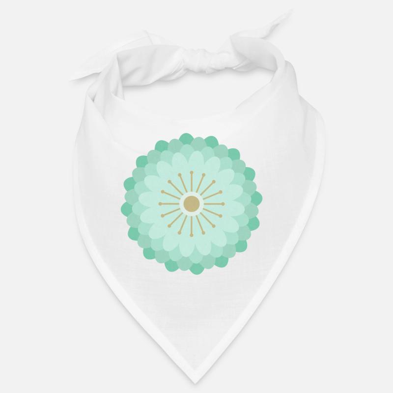 Vert menthe et fleur dorée Bandana
