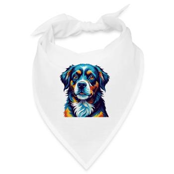 Berger De Beauce Hunderasse Bunte Karikatur Kawaii - Bandana - Weiß - Vorne