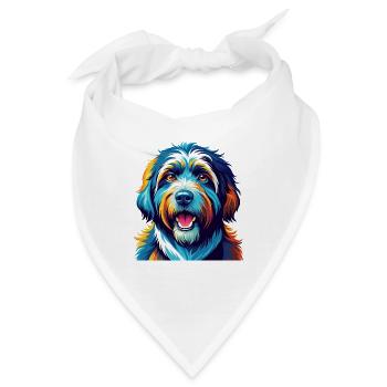 Katalanische Schäferhundrasse Bunte Karikatur Kawaii - Bandana - Weiß - Vorne