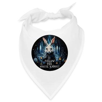 Kaninchen Alice im Wunderland FOLGEN SIE DEM WEISSEN - Bandana - Weiß - Vorne
