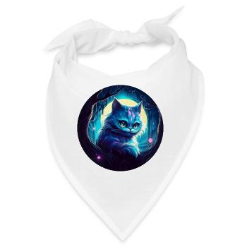 Grinsekatze Alice im Wunderland - Bandana - Weiß - Vorne