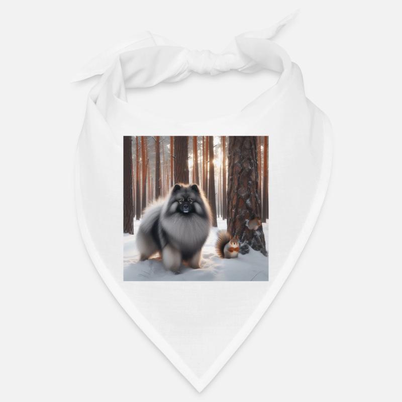Keeshond Wolfspitz dans la neige Bandana