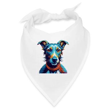 Lurcher Hunderasse Bunte Karikatur Kawaii - Bandana - Weiß - Vorne