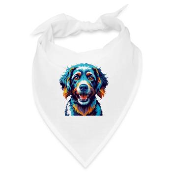 Friesische Wasserhunderasse Bunte Karikatur Kawaii - Bandana - Weiß - Vorne